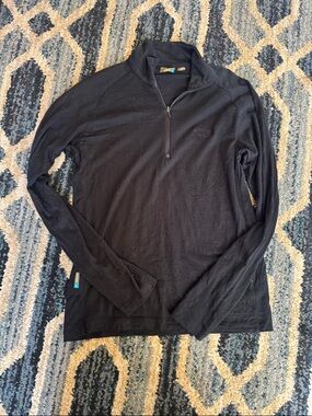 Icebreaker Black Merino Quarter-Zip Pullover